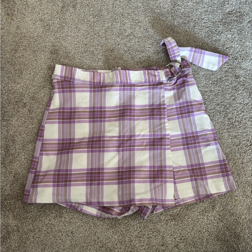 Altar'd State Lavender and White Plaid Skort